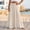 Beige, variant on Women's Elastic High Waist Maxi Skirt, Triple-Tier Ruffle Woven Fabric, Loose Hip Swing Cut for Resort Trips White M
