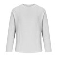thumbnail image 6 of Zedker Men's Long Sleeve Shirts Ribbed Pullover Shirt Losse Fit Thermal Tops Crew Neck Stretchy Shirts Comfy Outdoor Shirts for Men, 6 of 8