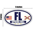 thumbnail image 3 of Flag of Florida / American Flag Oval 3M Vinyl Bumper Sticker Decal | Navy & Gold Spring Hill, FL Sticker Vinyl Decal, 3 of 3