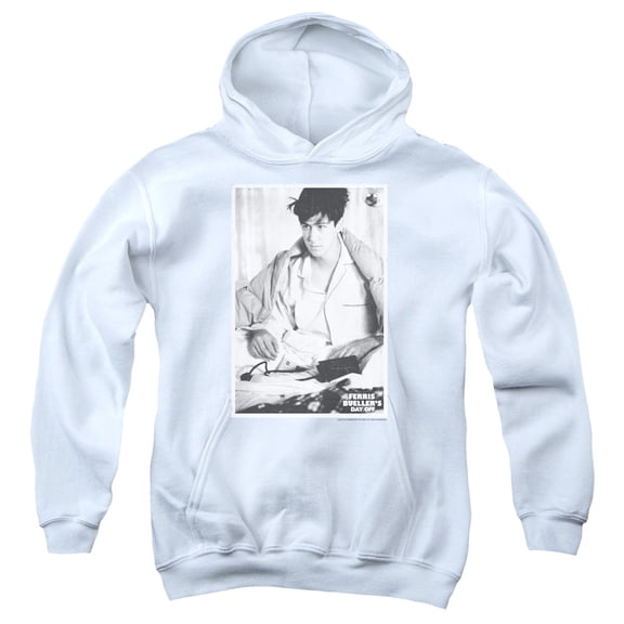 Ferris Bueller Cameron Youth Pullover Hoodie Sweatshirt White