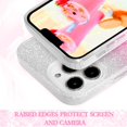thumbnail image 5 of Glitter Case for iPhone 12 Pro Max, Shiny Sparkle Bling Phone Case, 3 Layer Hybrid Protective Soft Cover for Cute Girls Women (6.7 inch) -Gradient Pink, 5 of 6