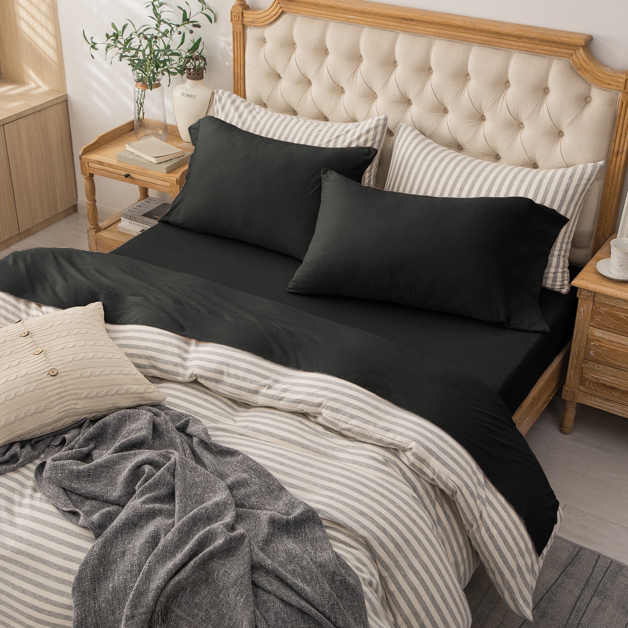 Utopia Bedding Bed Sheet Set - Jersey Knit Sheets 4 Piece Queen Jersey Sheet  Set – Cotton Jersey