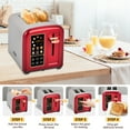 thumbnail image 5 of SEEDEEM Toaster 2 Slice, Stainless Steel Bread Toaster with Touch LCD Display, 50% Faster Heating Speed, 6 Bread Selection, 7 Shade Settings, 1.5'' Extra Wide Slots Toaster, 1350W, Dark Cherry, 5 of 7