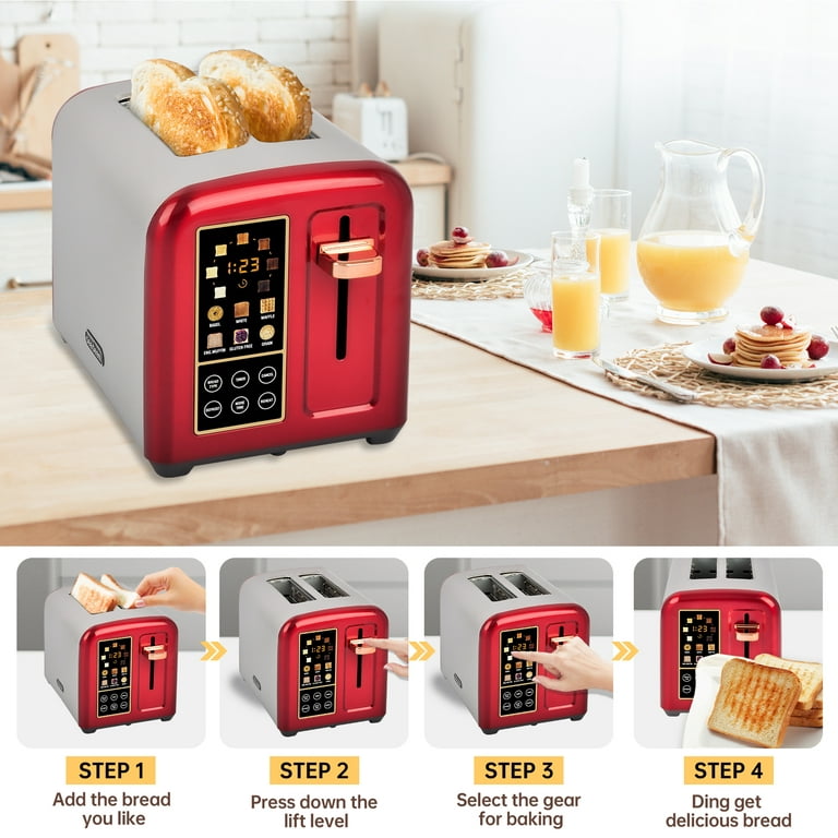 SEEDEEM Toaster 4 Slice, Stainless Steel Bread Toaster with