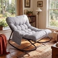 thumbnail image 5 of TLSUNNY Accent Rocking Chair, Papasan Rocker Leisure Lounge Chair with Side Pocket for Living Room/Bedroom/Reading Nook, 5 of 8