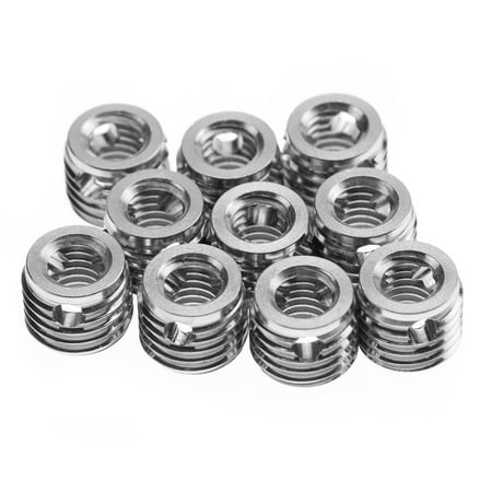 

10 Pack - Stainless Steel 307 Self-Tapping Thread Inserts (Inner M6x1.0 Outer M10x1.25)