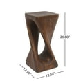 thumbnail image 3 of Christopher Knight Home 26.8" Natural Wood Twist Shape Design MGO Outdoor Side Table, Antique Brown, 3 of 6