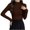 Brown, variant on Women Ribbed Half Turtleneck Slim Fit Long Sleeve Knit Top Figure Flattering Soft Skin-Friendly Windproof Thermal Base Layer Multi Fresh Solid Color Winter Layering Shirt