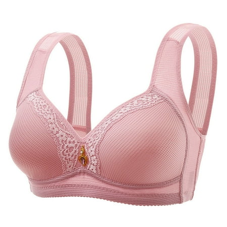 

Dezsed Women s Underwire Unpadded Bra Clearance Women Bras Plus Size Comfortable Breathable Anti-exhaust Base Solid Non-Steel Ring Non-Magnetic Buckle Beauty Back Underwear Pink XXL