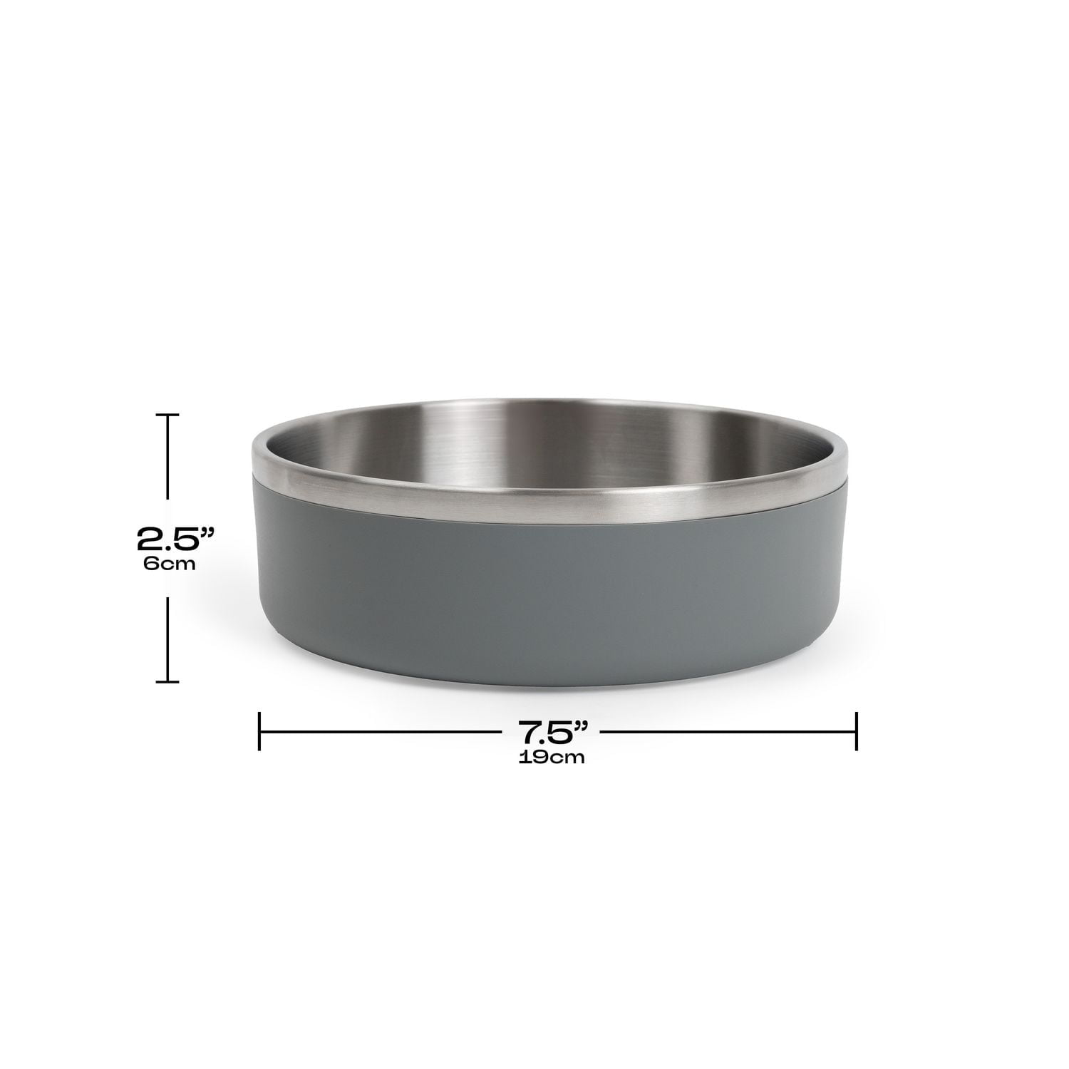 One Paw, Small Double Stainless Steel Dog Bowl, 1.3L (44 OZ), Small Double Stainless Steel Bowl