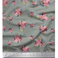 thumbnail image 1 of Soimoi Poly Georgette Fabric Leaves & Floral Printed Fabric 1 Yard 42 Inch Wide, 1 of 3