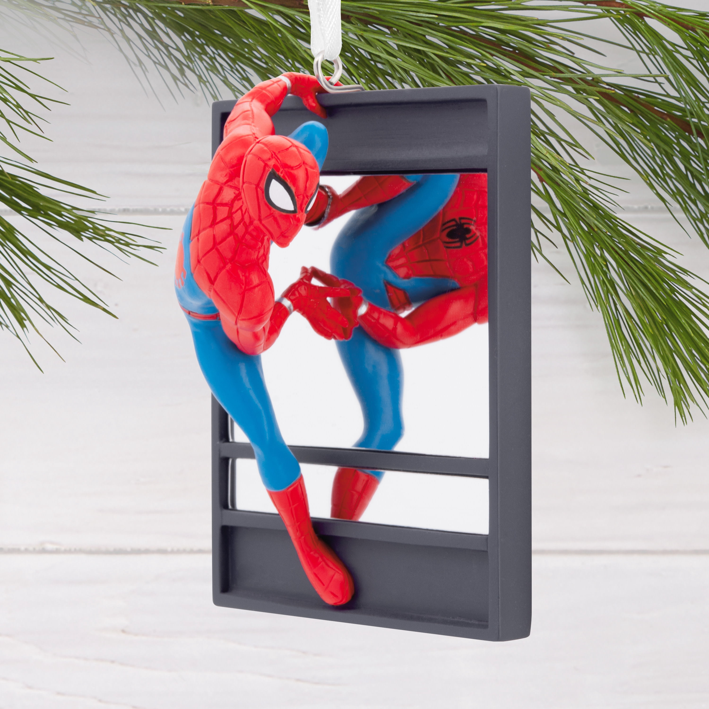 Hallmark Christmas Ornament (Marvel Spider-Man on Window), 1 Count, 1 Count