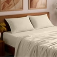 thumbnail image 7 of Mellanni 4-Piece Iconic King Bedsheet Set - Microfiber, 16" Deep Pocket, Cooling, Wrinkle, Fade, Stain Resistant, Beige, 7 of 7