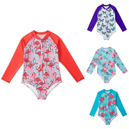 

GYRATEDREAM Baby Girl Swimsuits Set Rash Guard Bathing Suits for Toddler Girls Kids Swimwear 2-12 Years