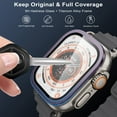thumbnail image 3 of Dwitch for Apple Watch Ultra 2 / Ultra [2 Pack] Screen Protector 49mm,9H HD Tempered Glass & Titanium Alloy Frame,[Scratch-resistant]/[Keep Original] Glass Film for iwatch Ultra 2 / Ultra,Purple, 3 of 6