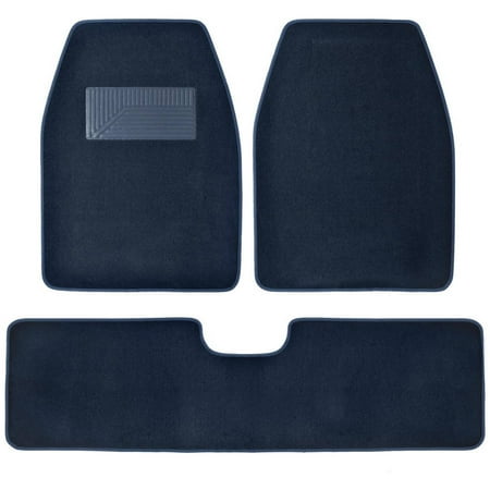BDK 3 Pieces Carpet Floor Liner for SUV Van and Pickup Truck, Blue