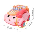 thumbnail image 3 of Teléfono de juguete para bebé con dibujos animados y luz musical, teléfono de juguete interactivo para padres e hijos, juguete educativo en inglés, color rosa, 3 of 6