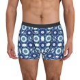thumbnail image 1 of Balery Vintage Blue Calzoncillos bóxer para hombre, ropa interior de algodón suave y transpirable con cinturilla de nailon-Small, 1 of 5