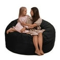 thumbnail image 1 of Ultimate Sack 5000 5-Foot Bean Bag Chair Oversized Foam Lounger, Black Suede Cover, 1 of 6
