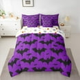 thumbnail image 2 of jejeloiu Bat 7-Piece Twin Bedding Sets,Purple Black Bedding Comforter Set,Halloween Theme Sheet Sets For Teens Boys,Super Cozy Room Decor Reversible, 2 of 8