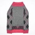 thumbnail image 3 of Vibrant Life Pink Argyle Dog Sweater, Medium, 3 of 3