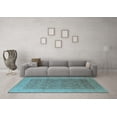 thumbnail image 3 of Ahgly Company Indoor Square Oriental Light Blue Traditional Area Rugs, 3' Square, 3 of 4