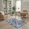 thumbnail image 2 of ODIKA 4'x6' Navy Geometric Abstract Design Washable Area Rug Modern Symmetrical Shapes with Bold for Bedroom, Reading Nook, Pet Friendly & Non-Shedding, 2 of 7