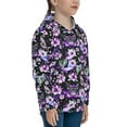thumbnail image 3 of Picia Pink purple rainbow flower butterfly Pattern Youth Hoodie - Warm Pullover Sweatshirt with Kangaroo Pocket, Ideal for Boys and Girls-X-Large, 3 of 6