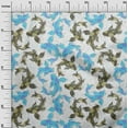 thumbnail image 3 of oneOone Polyester Spandex Light Blue Fabric Asian Japanese Koifish Sewing Craft Projects Fabric Prints By Yard 56 Inch Wide, 3 of 5