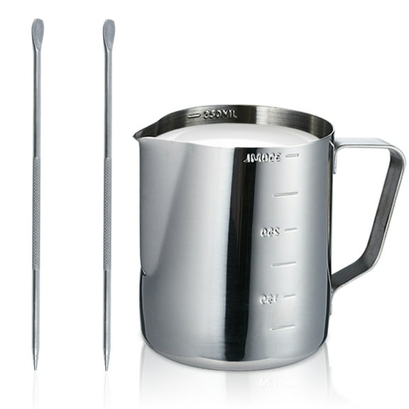 Espresso Milk Frothing Pitcher with Measurement Inside & Out, Stainless Steel Garland Milk Cup with 2 Latte Art Pen, Espresso Steaming Jug, Froth Cup for Making Coffee (12oz/350ml)