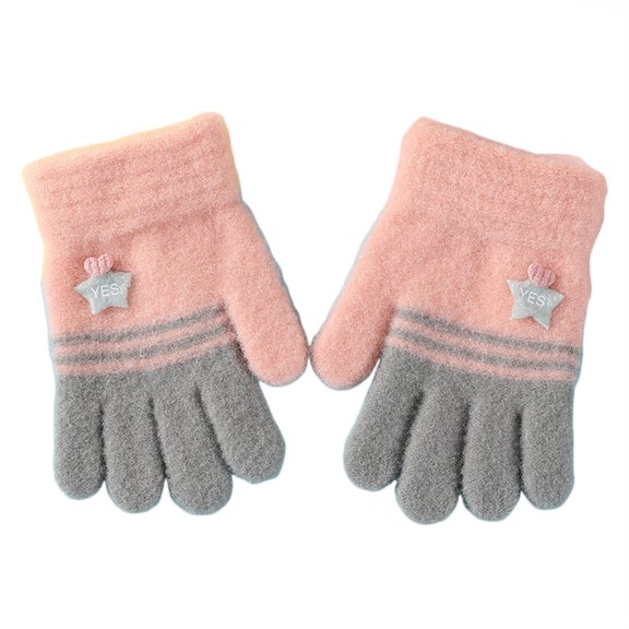 QBABYOO Kids Gloves Children's Knit Gloves Cold Weather Gloves for Boys & Girls