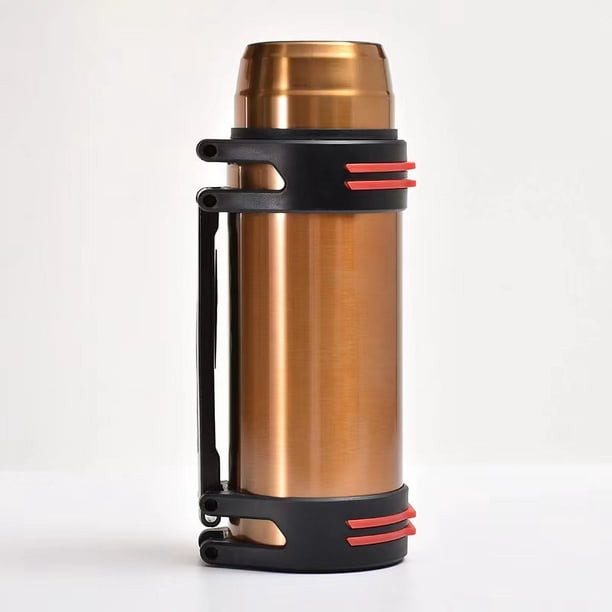 Termo de acero inoxidable 304 de gran capacidad con correa portátil para deportes al aire libre, termo simple para automóvil