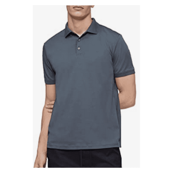 $65 Calvin Klein Men's S/S Liquid Touch Polo Shirt Cotton Stormy Weather [L]