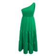 thumbnail image 5 of Moda Mujer Boho Verano Sólido Un Hombro Sin Mangas Smocked Maxi Vestido Fridja hjkh3133, 5 of 5