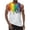 White, variant on TUOYUAN Mens Rainbow Print Strap Tank Sleeveless Festival Party Gym Summer Top,Black,SIZE:L