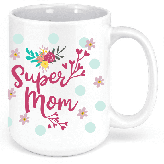 Grubby Garb Super Mom 15 fl. oz. Novelty Ceramic Coffee Mug. a Coffee Mug