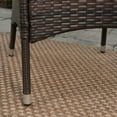 thumbnail image 6 of Meg Outdoor 6 Piece Acacia Wood Dining Set with Wicker Stacking Chairs, Teak Finish, Multibrown, 6 of 12