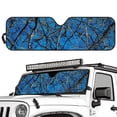thumbnail image 2 of Yuyamidu Blue Branch Windshield Sun Shade, Camo Hunting Car Sun Shade for Rubicon Sahara TJ JK JKU 2 Door & 4 Door, UV Rays Blocker Sun Visor Shade Keep Vehicle Cool, 2 of 7