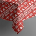 thumbnail image 5 of Red Christmas Folk Pattern Square Tablecloth,Waterproof Square Table Cover,Wipeable Spillproof Washable Table Cover for Home Kitchen Party Decor 42"X42"(107x107cm), 5 of 6
