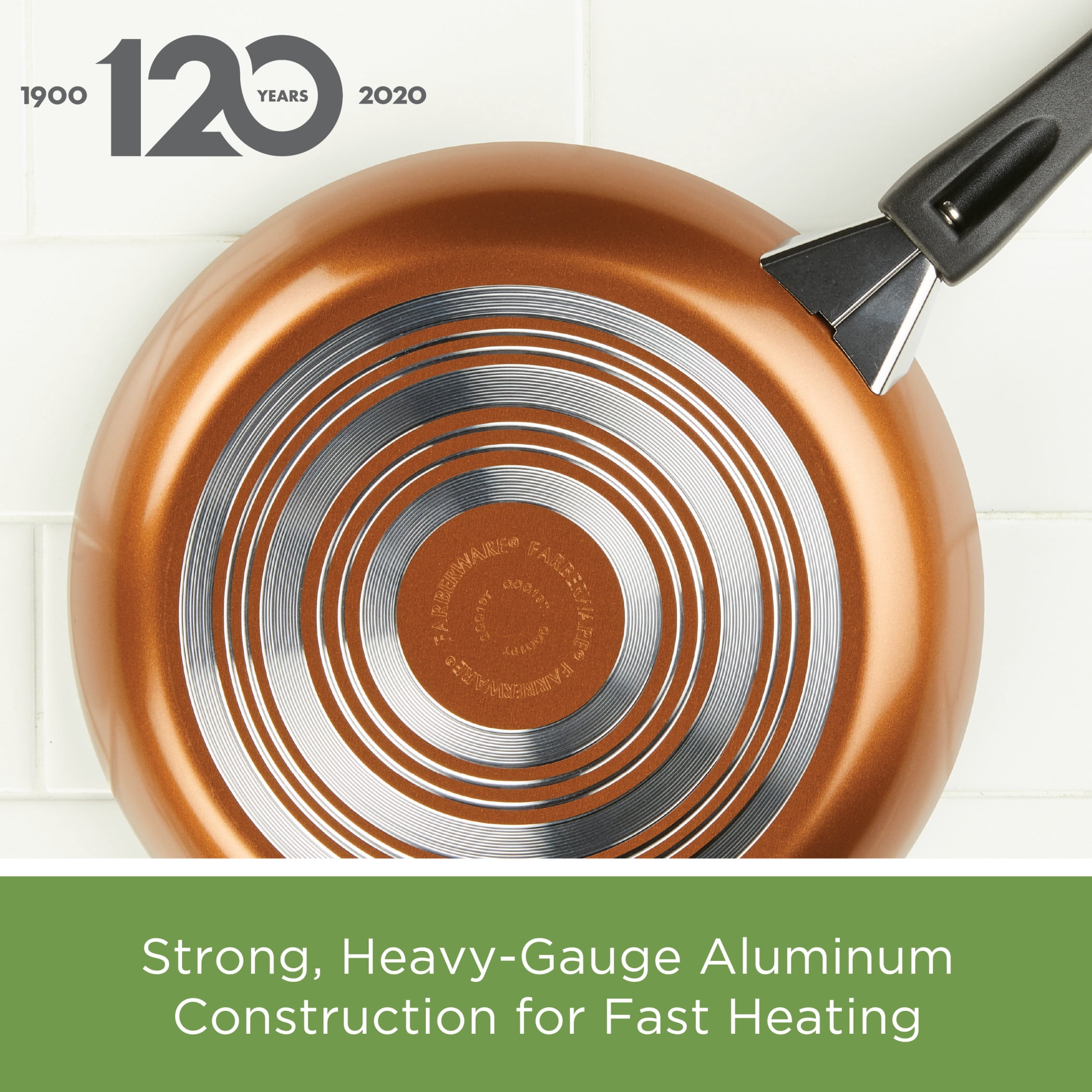 Farberware 16-Piece Nonstick Pots and Pans Set/Cookware Set, Copper