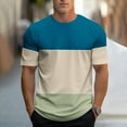 thumbnail image 2 of fatyb T-Shirts for Men Color Block Short Sleeve Printed Shirts Crewneck Summer Casual Loose Tees Tops, 2 of 5