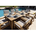 thumbnail image 3 of Laguna 9-Piece Eucalyptus Wood Outdoor Patio Furniture Dining Set W/Dining Table and 8 Dining Armchairs, 3 of 7
