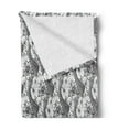 thumbnail image 2 of East Soft Flannel Fleece Throw Blanket, Sketch Style Lotus and Carp Koi Fish Japanese of Friendship Monochrome, Cozy Plush for Indoor and Outdoor Use, 50" x 60", Grey Black White, by Ambesonne, 2 of 5