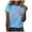 Light Blue, variant on Yuanlong Womens T-Shirts Short Sleeved Ribbon Butterflies Print Tee Shirts Cancer Awareness Blessing Pullover Tops