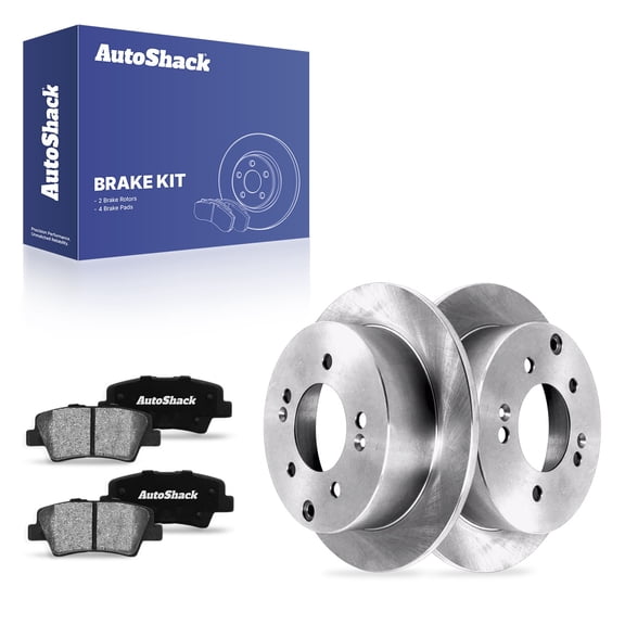 AutoShack Rear Solid Brake Rotors   Ceramic Pads 6-PC Brake Kit Replacement for 2010-2013 Kia Soul 10.31" (262 mm)