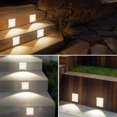 thumbnail image 2 of Luz de escalera para interior y exterior, 3000K Luz de escalera LED regulable blanco c&aacute;lido IP65 Luces de cubierta a prueba de agua con cable, Aluminio Paquete de 4 Acabado blanco, 2 of 9
