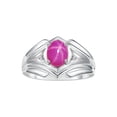 thumbnail image 1 of RYLOS Men's Rings Sterling Silver Rings Classic Designer Style 9X7MM Oval Gemstone &  Diamond Ring Star Ruby July Birthstone Rings For Men Size 12, 1 of 7