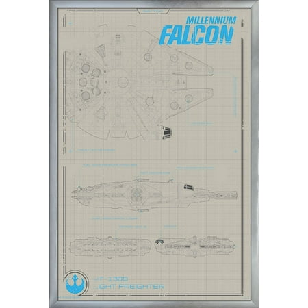Star Wars The Force Awakens Millennium Falcon 24x36