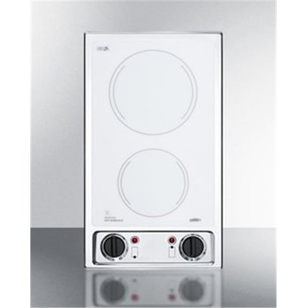 Summit Cr2b120wh 115v 2 Burner Radiant Cooktop In Smooth White