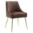 thumbnail image 5 of WestinTrends Carlo Upholstered Velvet Accent Chair with Gold Metal Legs, Coffee, 5 of 8